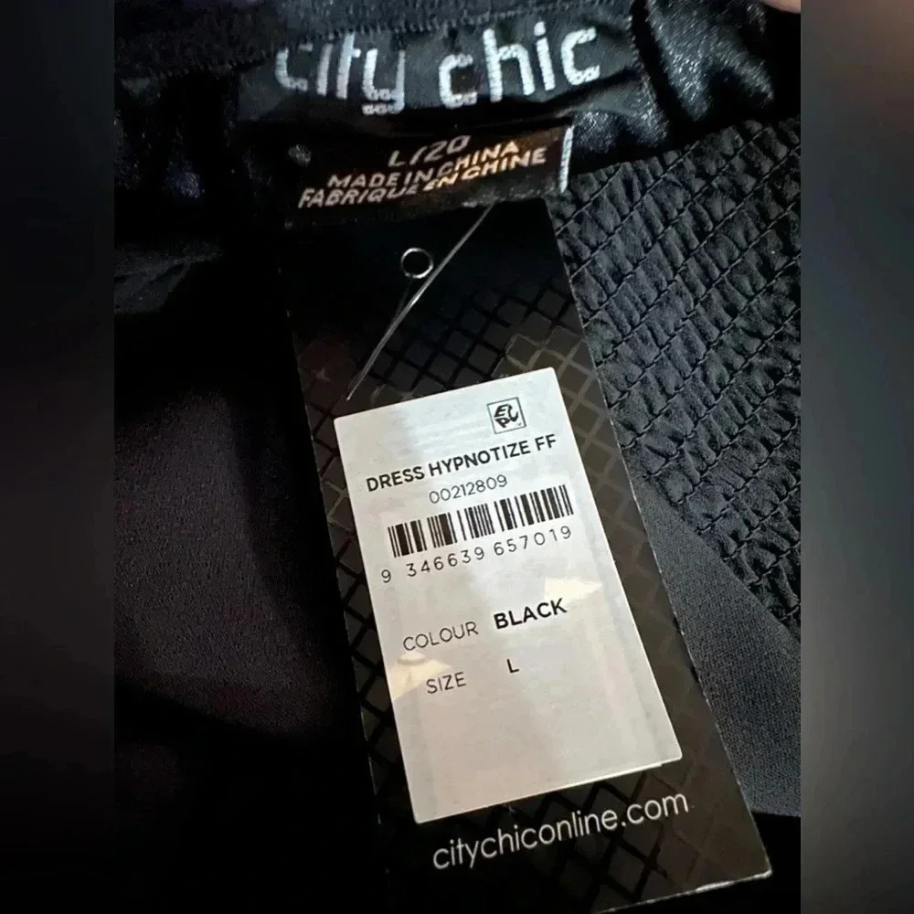 City Chic hypnotize black maxi dress size L/20 - Picture 14 of 15